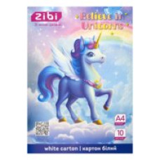 Картон білий UNICORN, А4, 10 аркушів, 230 г/м2, KIDS Line