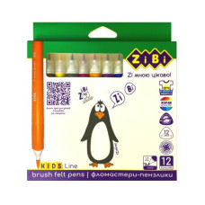 Фломастери брашеві, 12 кол., JUMBO, KIDS Line