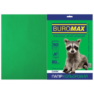 Папір кольоровий А4, 80гм2, DARK тем.-зелений, 50л. - BM.2721450-04 Buromax