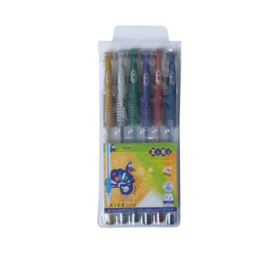Набор из 6 гелевых ручек METALLIC  в пластиковом пенале, KIDS Line ZB.2203-99