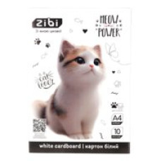 Картон білий крейдований двосторонній CATS&DOGS, А4, 10 аркушів, 180 г/м2, KIDS Line