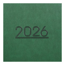 Щоденник датований 2026 PRIME, A5, зелений, штучна шкіра/поролон
