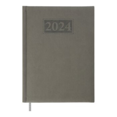 Щоденник датов. 2024 GENTLE, A5, сірий, штуч. шкірапоролон - BM.2109-09 Buromax