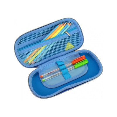 Об'ємний 3D пенал, 1 відділення - QT-5645-Blue
