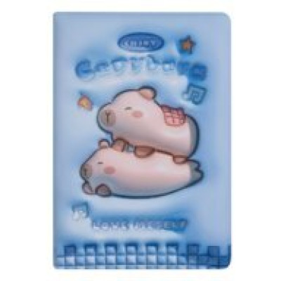 Блокнот CAPYBARA, 145 х 210 мм, 80 арк., клітинка, Soft PU обкладинка, асорті, KIDS Line