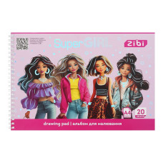 Альбом для малювання SUPER GIRL, А4, 20 арк., 120 г/м2, на пружині, рожевий, KIDS Line Альбом для малювання SUPER GIRL, А4, 20 арк., 120 г/м2, на пружині, рожевий, KIDS Line