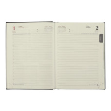 Щоденник датов. 2024 IDEAL, A5, синій, штуч. шкіра