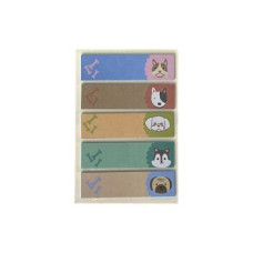 Закладки паперові DOGS, з клейким шаром, 44x12 мм, 5 диз. по 20 арк., KIDS Line