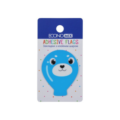 Закладки з клейким шаром 40х50 мм Economix Fun balloons, 20 шт., пластикові - E20967-04 Economix