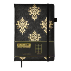 Блокнот діловий ROYAL А5, 96л, клітинка, обкладинка штучна шкіра, чорний