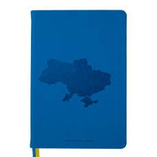 Блокнот діловий UKRAINE А5, 96л., клітка, позов. шкіра, синій