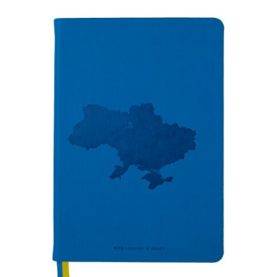 Блокнот діловий UKRAINE А5, 96л., клітка, позов. шкіра, синій - BM.295120-02 Buromax