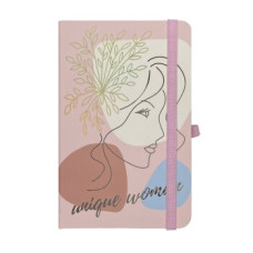 Книжка записна LADY, на гумці, 136х207мм, 96 арк., кліт., офсет крем., тв.лам.обкл., бордова