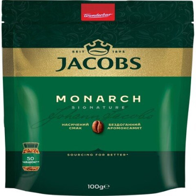 Кава розчинна 100г, екон.пакет, JACOBS MONARCH prpj.90113