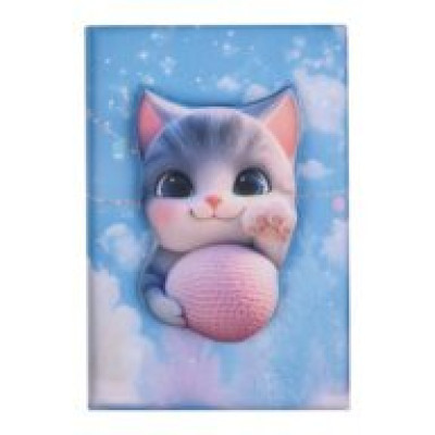Блокнот 3D KITTY, 145 х 210 мм, 80 арк., клітинка, Soft PU обкладинка, асорті, KIDS Line