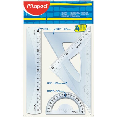 Набір лінійок ESSENTIALS Medium 20см. (4предмета), блістер - MP.242820 Maped