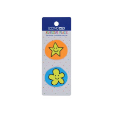 Закладки з клейким шаром 35х40 мм Economix Fun flower and star, 40 шт., пластикові, асорті