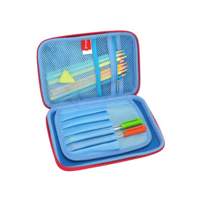 Пенал з тисненням, 1 відділення - QT-5638-Blue