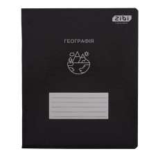 Зошит учнівський загальний BLACK, 48арк., клітинка, географія, структ. лак, KIDS LINE