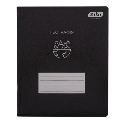 Зошит учнівський загальний BLACK, 48арк., клітинка, географія, структ. лак, KIDS LINE