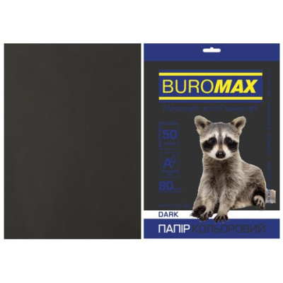 Бумага цветная DARK, черная, 50 л., А4, 80 г/м² BM.2721450-01