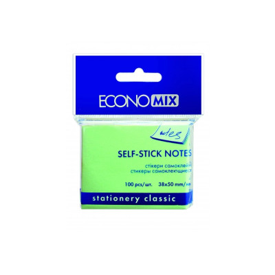 Стікери Economix, 38х50, зелені, 100л. - E20930-13 Economix