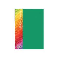 Блокнот А4, пластикова обкладинка (фактура тканина), бічна спіраль, 80 арк., клітинка, асорті