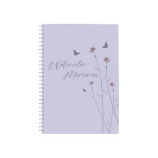 Блокнот Watercolor Memories, А5, обкл. картон, спіраль, 80 арк., кліт.