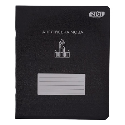 Зошит учнівський загальний BLACK, 48арк., клітинка, англійська, структ.лак, KIDS LINE