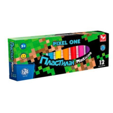 Пластилин 12цв 140г Школярик Pixel One 303221005