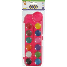 Фарби аквар. 12 кол.,  пласт./кор., з/п., рожевий, KIDS Line