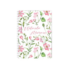 Блокнот Watercolor Memories, А5, обкл. картон, спіраль, 80 арк., кліт.