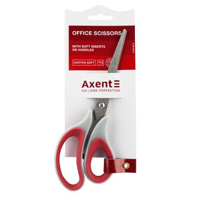 Ножницы Duoton Soft, 21 см, серо-красные 6102-06-A