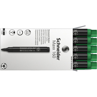 Маркер перманентний SCHNEIDER MAXX 160 1-3 мм, зелений - S116004 Schneider