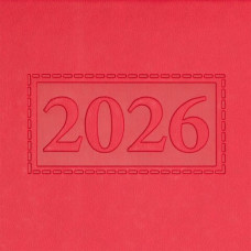Щоденник датований 2026 GENTLE, A5, червоний, штучна шкіра/поролон