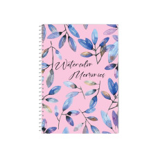 Блокнот Watercolor Memories, А5, обкл. картон, спіраль, 80 арк., кліт.