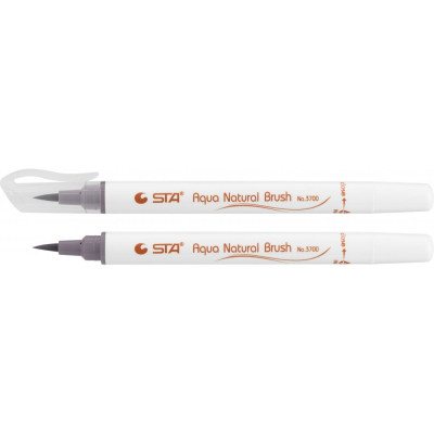 Маркер-пензлик акварельний STA 3700 AQUA NATURAL BRUSH 3700, глибокий сірий - STA3700-71 STA