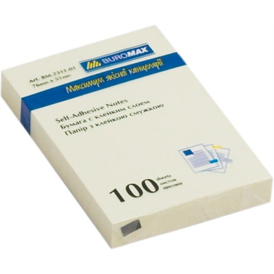 Блок для нотаток 51х76мм, 100арк., жовтий - BM.2311-01 Buromax