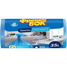 Пакети для сміття, п е, 35л50шт, сині, HD, 50х60, ФРЕКЕН БОК