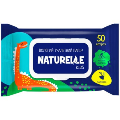 Папір туалетний вологий, Kids, 50шт., NATURELLE
