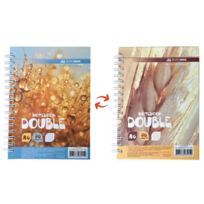 Книга для нотаток DOUBLE А6, 96 арк., пружина, кл., тв. лам. палітурка, жовтий - BM.24671101-08 Buromax