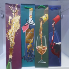 Пакет паперовий подарунковий, Wine bottle:11х38х11см, тиснення фольгою BM.200089