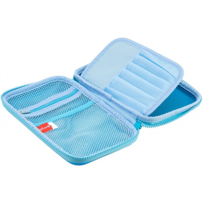 Пенал з тисненням, 1 відділення - QT-5704-Blue