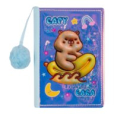 Блокнот  CAPYBARA, А5, 80 арк., клітинка, з глітером, асорті, KIDS Line