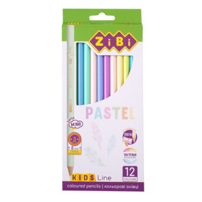 Олівці кольорові Pastel, 12 шт., KIDS LINE - ZB.2470 ZiBi