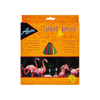 Олівці кольорові пластикові "Animal World", 24 кольори - E11527 Economix