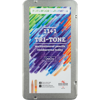 Олівці кольорові TRI-TONE 11+1, мет. - 3442 Koh-i-Noor