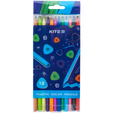 Карандаши цветные пластиковые, 12шт Kite Triangle