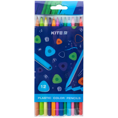 Карандаши цветные пластиковые, 12шт Kite Triangle K24-049-3