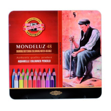 Карандаши цветные аквар.Mondeluz, мет.кор., 48 цв.